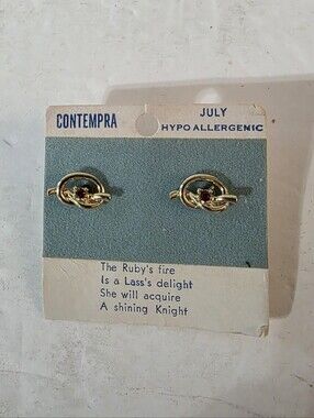 Contempra July Ruby Knot Earrings Hypoalergenic